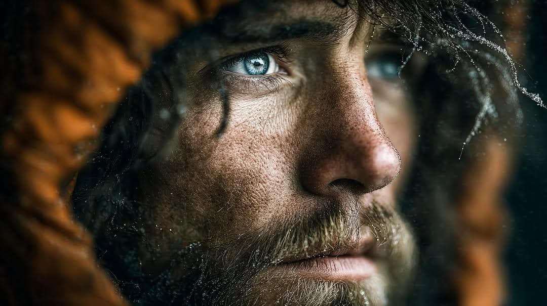 { "Objective": "Create an intense cinematic close-up portrait conveying survival, resilience, and raw human strength in a harsh winter environment", "PersonaDetails": { "Subject": { "Type": "Rugged adult man", "Eyes": { "Color": "Piercing icy blue", "Focus": "Primary focal point of the image, razor sharp" }, "FacialFeatures": { "Beard": "Thick, full beard", "Skin": "Weathered with visible pores, fine texture, and subtle scars" }, "Expression": "Intense, stoic, emotionally restrained", "Wardrobe": { "Outerwear": "Heavy winter coat with fur-lined hood", "Framing": "Hood partially framing the face" } } }, "EnvironmentalDetails": { "Season": "Winter", "Atmosphere": "Cold, harsh, unforgiving", "Snow": { "Details": "Snowflakes clinging to hair, eyelashes, eyebrows, and beard", "Motion": "Frozen mid-air and resting naturally on facial hair" } }, "Composition": { "Framing": "Extreme close-up portrait", "Crop": "Tight crop emphasizing eyes and facial texture", "DepthOfField": "Very shallow depth of field", "Focus": "Ultra-sharp on eyes, soft falloff toward edges" }, "LightingAndMood": { "LightingStyle": "Dramatic low-key cinematic lighting", "KeyLight": "Soft, directional light sculpting facial structure", "RimLight": "Cold rim light separating subject from background", "ColorGrading": "Moody cinematic tones with cold blues and warm brown accents", "Mood": "Intense, raw, powerful, solitary" }, "ArtDirection": { "Style": "Hyper-realistic cinematic photography", "Aesthetic": "Survival realism, raw human endurance", "TextureEmphasis": […
