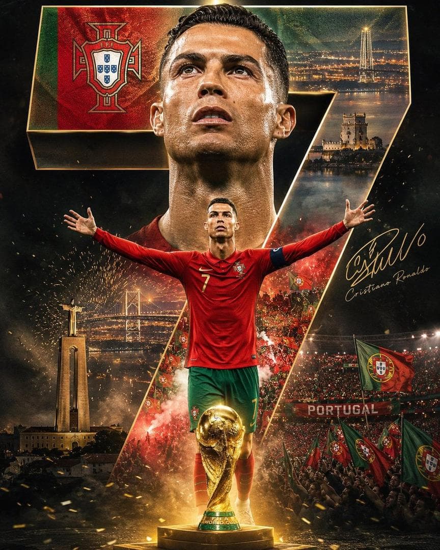 { "aspect_ratio": "4:5", "style": "ultra-realistic cinematic sports poster, premium movie-quality photography, legendary tribute design, hyper-detailed, 16K", "subject": { "player": "[PLAYER NAME]", "country": "[COUNTRY]", "jersey_number": "[NUMBER]", "national_team_kit": "official current national team jersey", "pose": "full-body triumphant stance with arms open, walking toward the viewer with confidence and legacy aura", "expression": "focused, determined, heroic" }, "composition": { "main_portrait": "a gigantic close-up portrait of the player dominates the upper half of the poster, looking upward with dramatic emotion", "center_figure": "a smaller full-body version of the player stands in front of the composition with arms spread wide", "number_design": "massive jersey number [NUMBER] fills the entire background, occupying most of the canvas and acting as a frame for multiple scenes and textures", "foreground": "official FIFA World Cup trophy positioned at the bottom center with cinematic golden glow", "signature": "elegant autograph-style signature integrated naturally on the right side" }, "inside_the_number": { "national_flag_textures": "subtle textures and colors inspired by [COUNTRY]'s flag blended inside the number", "team_crest": "national federation crest integrated into the upper section", "landmarks": [ "[ICONIC LANDMARK 1]", "[ICONIC LANDMARK 2]" ], "cityscape": "night skyline and atmospheric scenery from [COUNTRY]", "stadium": "packed football stadium with thousands of supporters waving flags", "celebration_scene": "supporters, flares, confetti and championship atmosphere", "particles": "embers, sparks, smoke and floating dust" }, "lighting": { "style": "dramatic cinematic lighting", "highlights": "warm golden highlights with realistic skin textures", "atmosphere": "volumetric fog, glowing particles and epic contrast" }, "camera": { "main_portrait"…